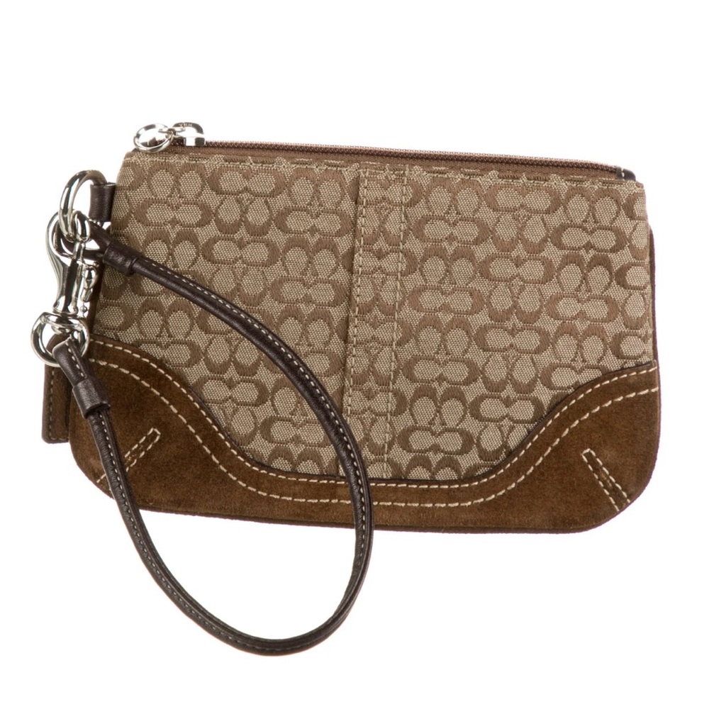 Vintage COACH brown suede wallet/wristlet